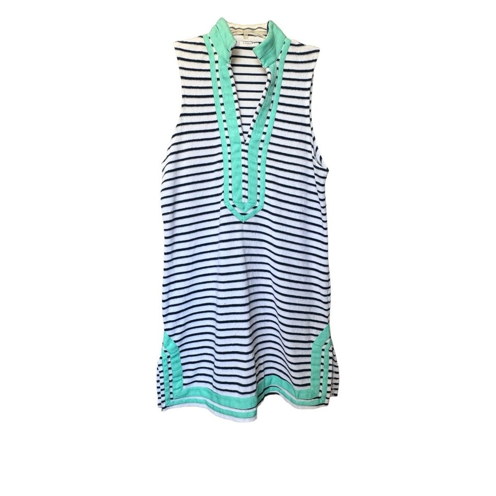 Cabana Life Striped Sleeveless Terry Tunic Size M